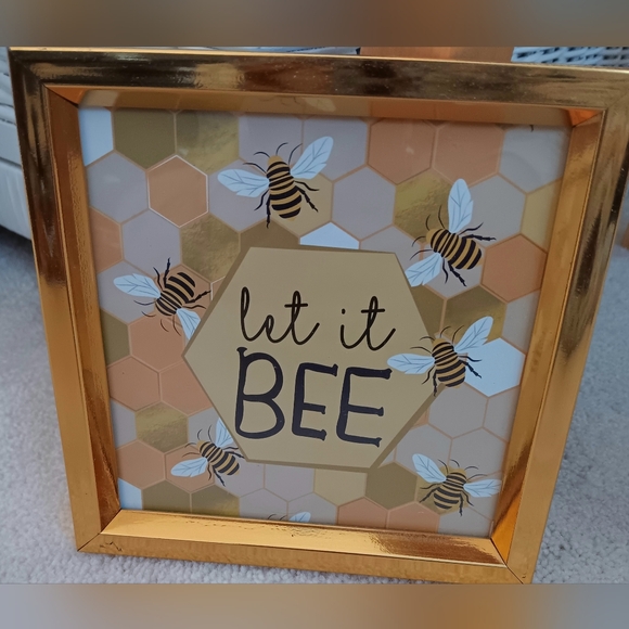 Hobby Lobby~Let It Bee Sign Gold Frame Home Decor - Picture 5 of 6